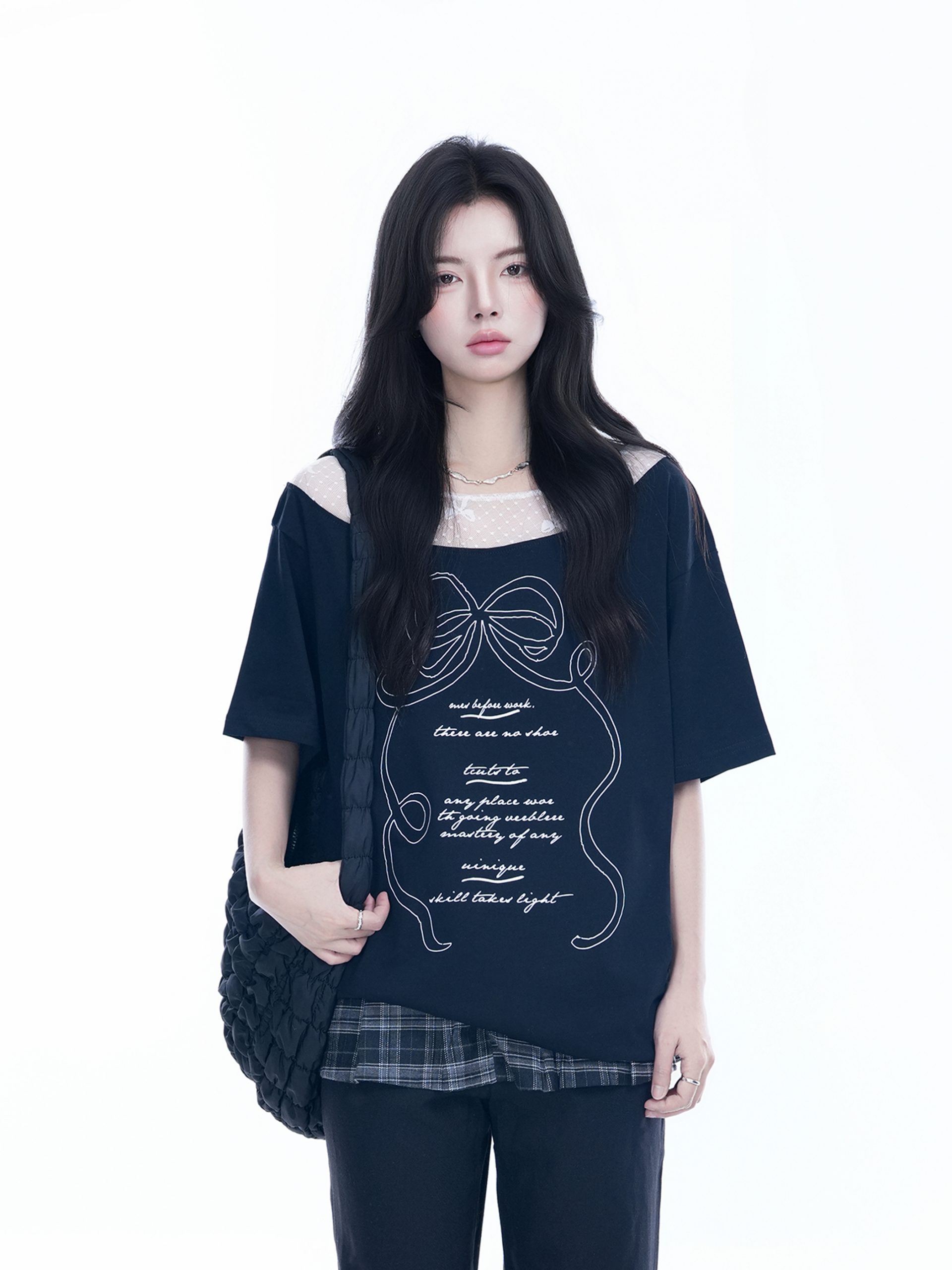 Korean-Style Lace Spliced Off-Shoulder Short Sleeve T-Shirt for Women – Loose Fit, Sweet Design, Perfect for Casual Y2K Fashion Korean-Style Lace Spliced Off-Shoulder Short Sleeve T-Shirt for Women – Loose Fit, Sweet Design, Perfect for Casual Y2K Fashion