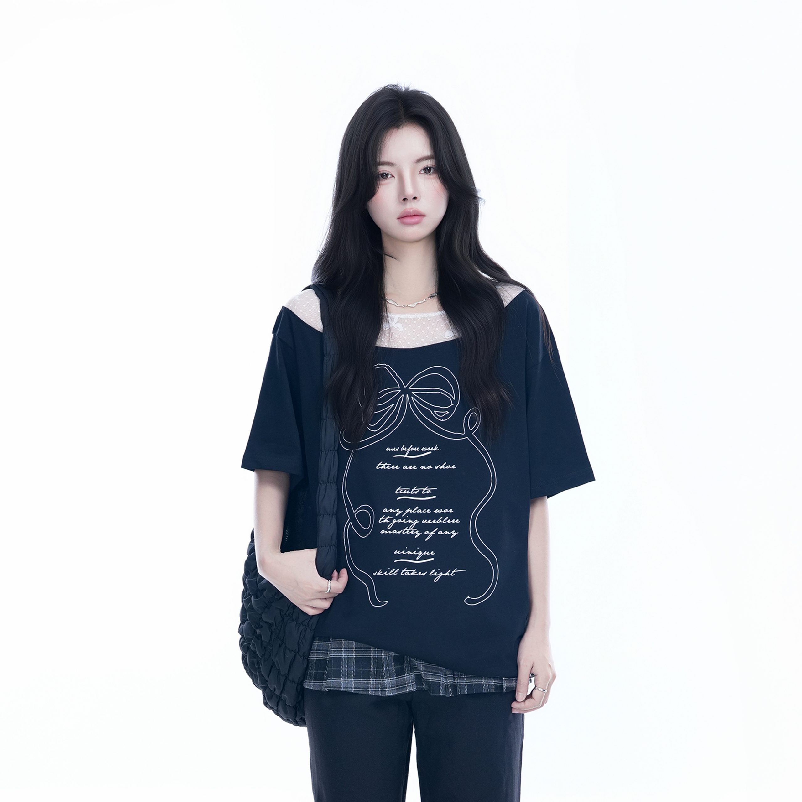 Korean-Style Lace Spliced Off-Shoulder Short Sleeve T-Shirt for Women – Loose Fit, Sweet Design, Perfect for Casual Y2K Fashion Korean-Style Lace Spliced Off-Shoulder Short Sleeve T-Shirt for Women – Loose Fit, Sweet Design, Perfect for Casual Y2K Fashion