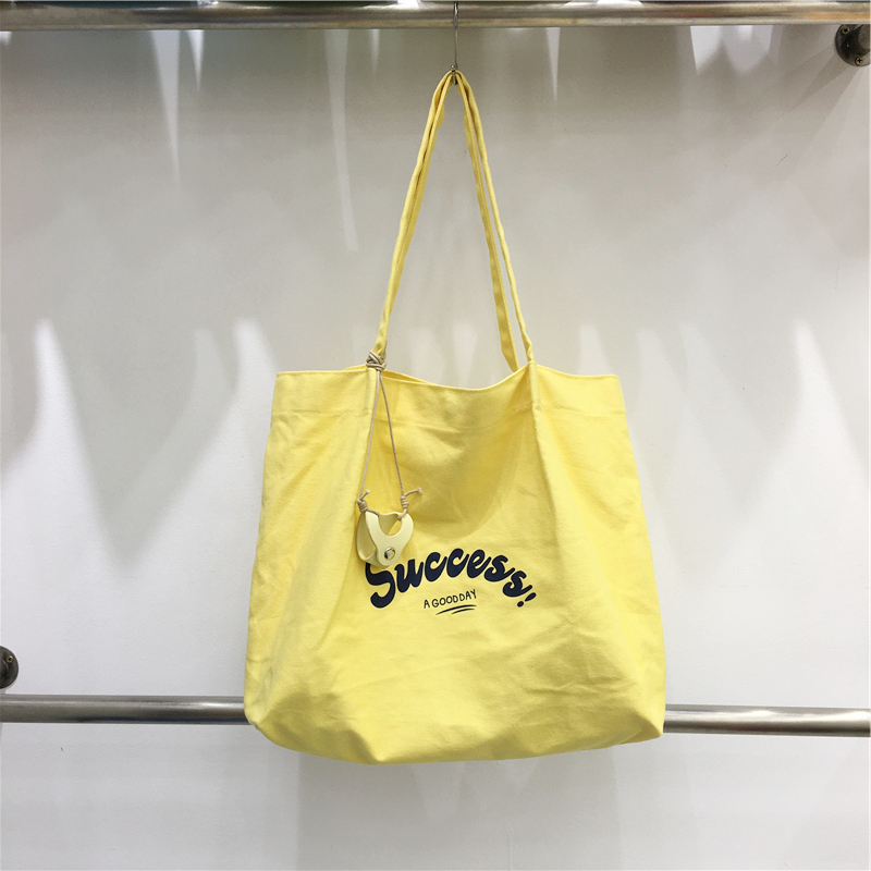 Korean Style Large Capacity Casual Canvas Shoulder Bag for Students - Summer Dongdaemun Lazy Chic Letter Design Korean Style Large Capacity Casual Canvas Shoulder Bag for Students - Summer Dongdaemun Lazy Chic Letter Design