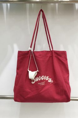 Korean Style Large Capacity Casual Canvas Shoulder Bag for Students - Summer Dongdaemun Lazy Chic Letter Design