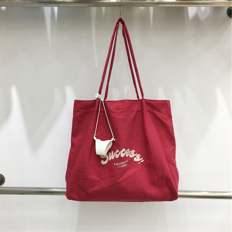 Korean Style Large Capacity Casual Canvas Shoulder Bag for Students - Summer Dongdaemun Lazy Chic Letter Design Korean Style Large Capacity Casual Canvas Shoulder Bag for Students - Summer Dongdaemun Lazy Chic Letter Design