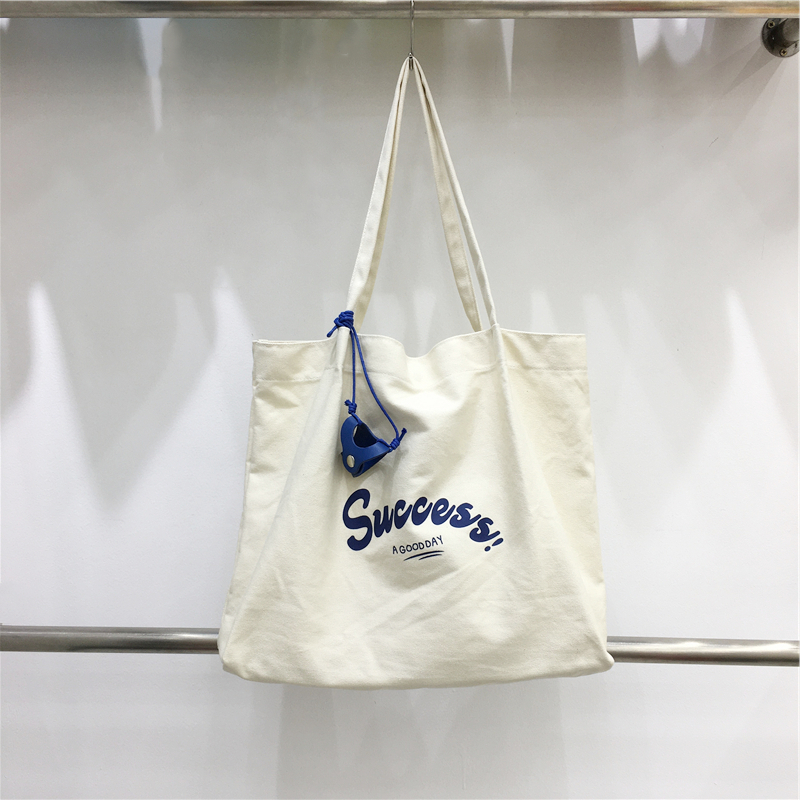 Korean Style Large Capacity Casual Canvas Shoulder Bag for Students - Summer Dongdaemun Lazy Chic Letter Design Korean Style Large Capacity Casual Canvas Shoulder Bag for Students - Summer Dongdaemun Lazy Chic Letter Design