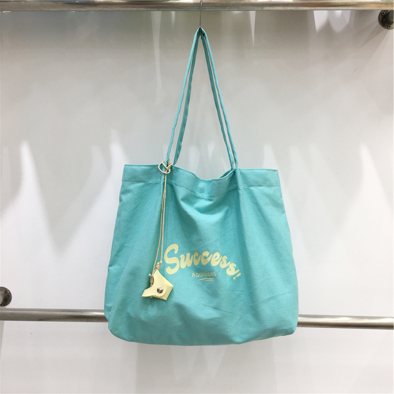 Korean Style Large Capacity Casual Canvas Shoulder Bag for Students - Summer Dongdaemun Lazy Chic Letter Design Korean Style Large Capacity Casual Canvas Shoulder Bag for Students - Summer Dongdaemun Lazy Chic Letter Design