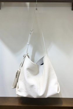 Korean Style Large Capacity Casual Soft Leather Tote Bag for Spring Summer - Versatile Commuter Shoulder Crossbody Bag