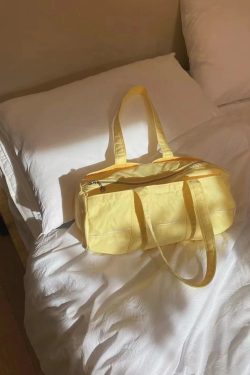 Korean-Style Large-Capacity Casual Travel Bag, Versatile Cylindrical Handbag for Shoulder and Underarm Use