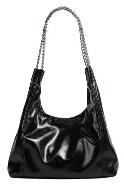 Korean Style Large Capacity Chain Tote Bag for Women - Trendy Underarm Shoulder Bag for Commuting and Daily Use 2023