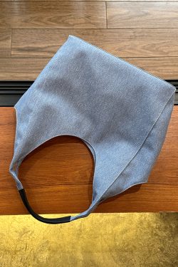 Korean Style Large Capacity Denim Tote Bag for Women - Trendy Shoulder Underarm Bag for Students and Commuters