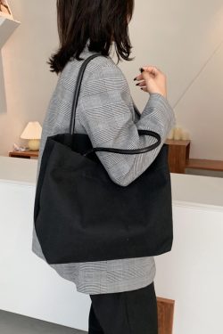 Korean-Style Large Capacity Eco-Friendly Canvas Shoulder Bag - Artistic Handheld Backpack for Women