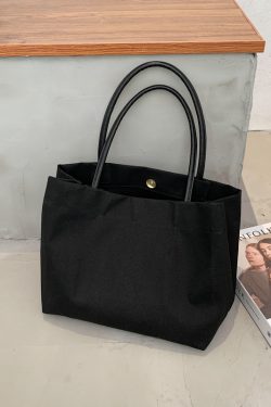 Korean-Style Large Capacity Eco-Friendly Canvas Shoulder Bag - Artistic Handheld Backpack for Women