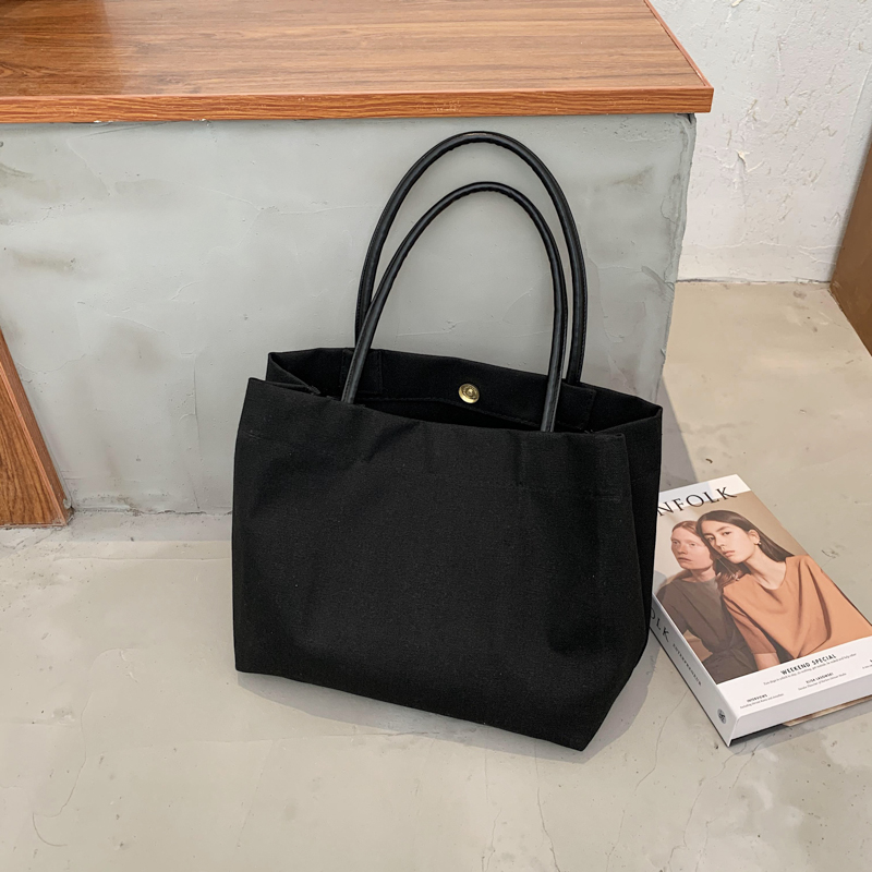 Korean-Style Large Capacity Eco-Friendly Canvas Shoulder Bag - Artistic Handheld Backpack for Women Korean-Style Large Capacity Eco-Friendly Canvas Shoulder Bag - Artistic Handheld Backpack for Women