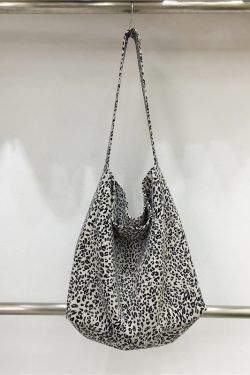 Korean Style Leopard Print Canvas Tote Bag - Large Capacity Casual Shoulder Bag for Students and Everyday Use
