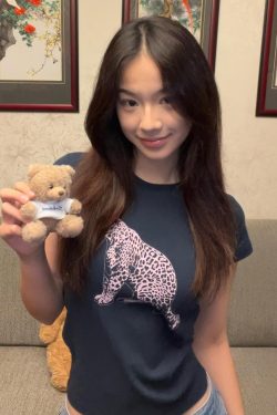 Korean Style Leopard Print Slim Fit Short Sleeve T-Shirt for Women - 25SS Pure Cotton Round Neck Top