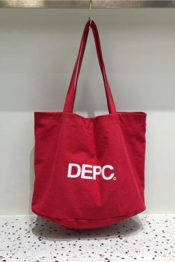 Korean Style Letter Canvas Tote Bag - Large Capacity Casual Shoulder Bag for Everyday Use