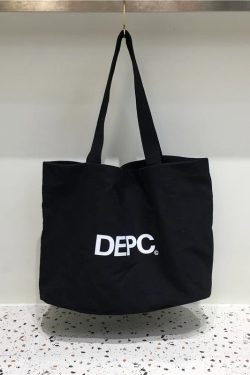 Korean Style Letter Canvas Tote Bag - Large Capacity Casual Shoulder Bag for Everyday Use