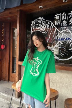 Korean Style Loose Fit Short Sleeve T-Shirt for Women - Summer 2025 Pure Cotton Round Neck Casual Top