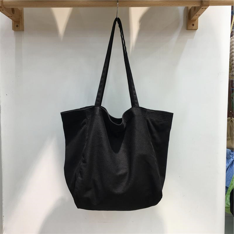 Korean Style Minimalist Large Capacity Canvas Tote Bag - Casual Shopping Shoulder Bag for Students, Ins Wind Lazy Aesthetic Korean Style Minimalist Large Capacity Canvas Tote Bag - Casual Shopping Shoulder Bag for Students, Ins Wind Lazy Aesthetic