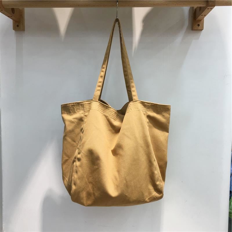 Korean Style Minimalist Large Capacity Canvas Tote Bag - Casual Shopping Shoulder Bag for Students, Ins Wind Lazy Aesthetic Korean Style Minimalist Large Capacity Canvas Tote Bag - Casual Shopping Shoulder Bag for Students, Ins Wind Lazy Aesthetic