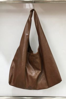 Korean Style Minimalist Large Capacity Tote Bag in High-Quality Silver Oil Wax Leather – Stylish Handheld Shoulder Bag for Everyday Use