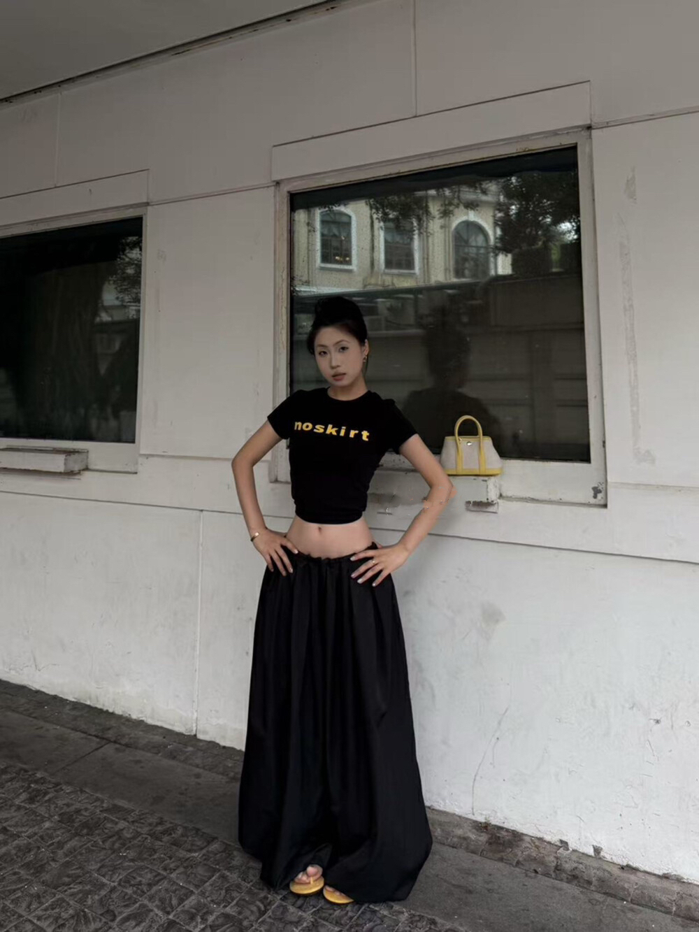 Korean Style Minimalist Letter Print Fitted Short-Sleeve High-Stretch Cotton T-Shirt for Women Korean Style Minimalist Letter Print Fitted Short-Sleeve High-Stretch Cotton T-Shirt for Women