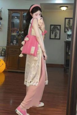 Korean-Style Multi-Color Tassel Shoulder Bag - Unique Artistic Striped Underarm Canvas Bag for Casual Outfits