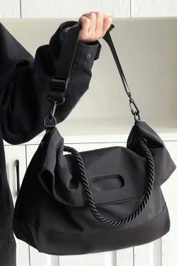 Korean Style Nylon Shoulder Bag for Women, Versatile Large Capacity Tote for Commuting, Classes, and Everyday Use