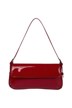 Korean Style Patent Leather Baguette Bag 2025 - Simple Underarm Shoulder Handbag for Commuting, Chic High-End Fashion Accessory