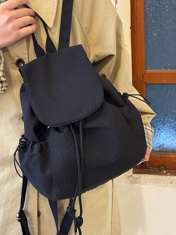 Korean-Style Plaid Drawstring Backpack - Large Capacity Lightweight Nylon Student Commuter Bag Korean-Style Plaid Drawstring Backpack - Large Capacity Lightweight Nylon Student Commuter Bag