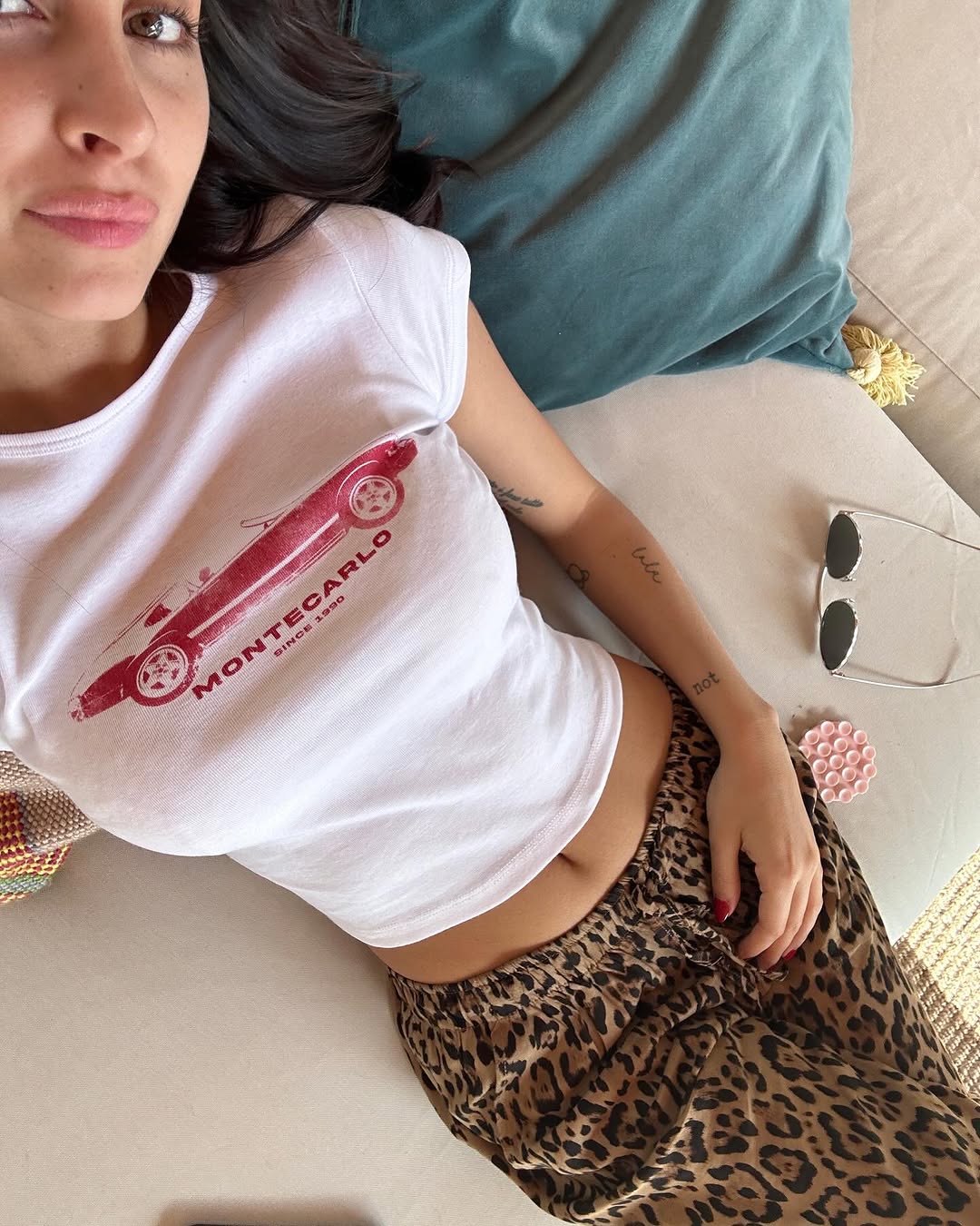 Korean Style Retro Car Print Short-Sleeve Fitted Slim Pure Cotton High-Stretch T-Shirt for Women Korean Style Retro Car Print Short-Sleeve Fitted Slim Pure Cotton High-Stretch T-Shirt for Women