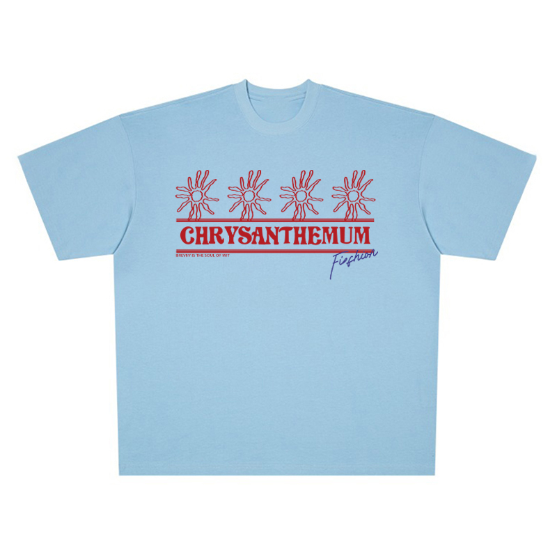 Korean-Style Retro Heavyweight T-Shirt for Women, Summer Sunflower Print, White Round Neck Short Sleeve, Loose Fit Top Korean-Style Retro Heavyweight T-Shirt for Women, Summer Sunflower Print, White Round Neck Short Sleeve, Loose Fit Top