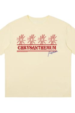 Korean-Style Retro Heavyweight T-Shirt for Women, Summer Sunflower Print, White Round Neck Short Sleeve, Loose Fit Top