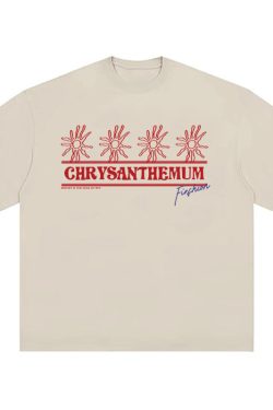 Korean-Style Retro Heavyweight T-Shirt for Women, Summer Sunflower Print, White Round Neck Short Sleeve, Loose Fit Top