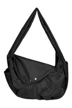 Korean-Style Retro Nylon Tote Bag, Large Capacity Messenger Bag for Commuting - Unisex Design, 2025 Trend