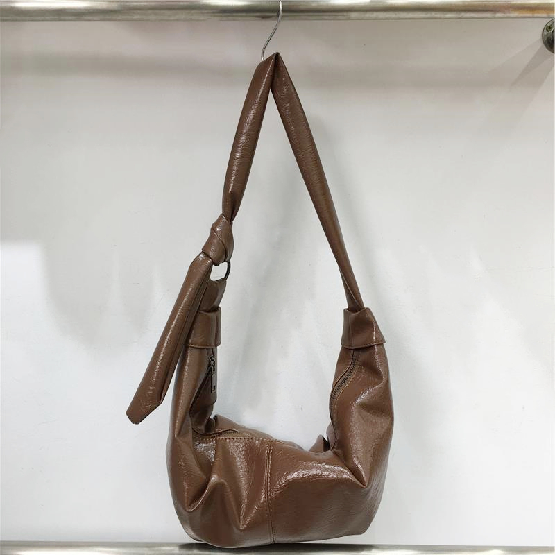 Korean-Style Retro Soft Leather Dumpling Bag - Large Capacity, Wrinkled Design, Casual Versatile Shoulder & Crossbody Bag Korean-Style Retro Soft Leather Dumpling Bag - Large Capacity, Wrinkled Design, Casual Versatile Shoulder & Crossbody Bag