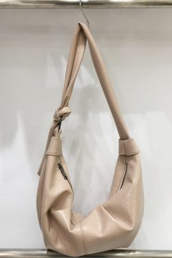 Korean-Style Retro Soft Leather Dumpling Bag - Large Capacity, Wrinkled Design, Casual Versatile Shoulder & Crossbody Bag
