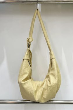 Korean-Style Retro Soft Leather Dumpling Bag - Large Capacity, Wrinkled Design, Casual Versatile Shoulder & Crossbody Bag