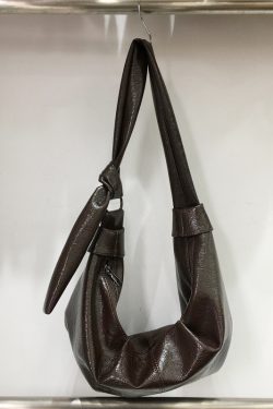 Korean-Style Retro Soft Leather Dumpling Bag - Large Capacity, Wrinkled Design, Casual Versatile Shoulder & Crossbody Bag
