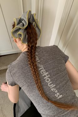 Korean Style Short-Sleeve Slim-Fit Cotton T-Shirt with Sports Letter Print for Women - High Stretch, Trendy Casual Wear