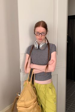 Korean Style Short-Sleeve Slim-Fit Cotton T-Shirt with Sports Letter Print for Women - High Stretch, Trendy Casual Wear