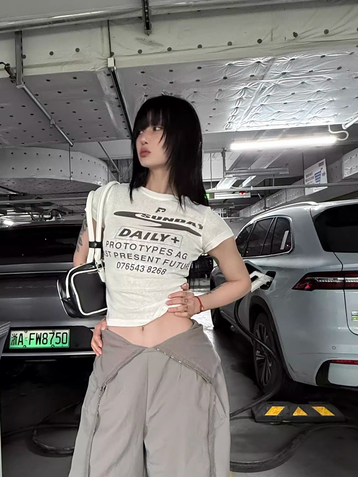 Korean Style Short Sleeve T-Shirt for Women, Slightly Sheer Bamboo Cotton, Sports Letter Print, Trendy Casual Top for Spicy Girls Korean Style Short Sleeve T-Shirt for Women, Slightly Sheer Bamboo Cotton, Sports Letter Print, Trendy Casual Top for Spicy Girls