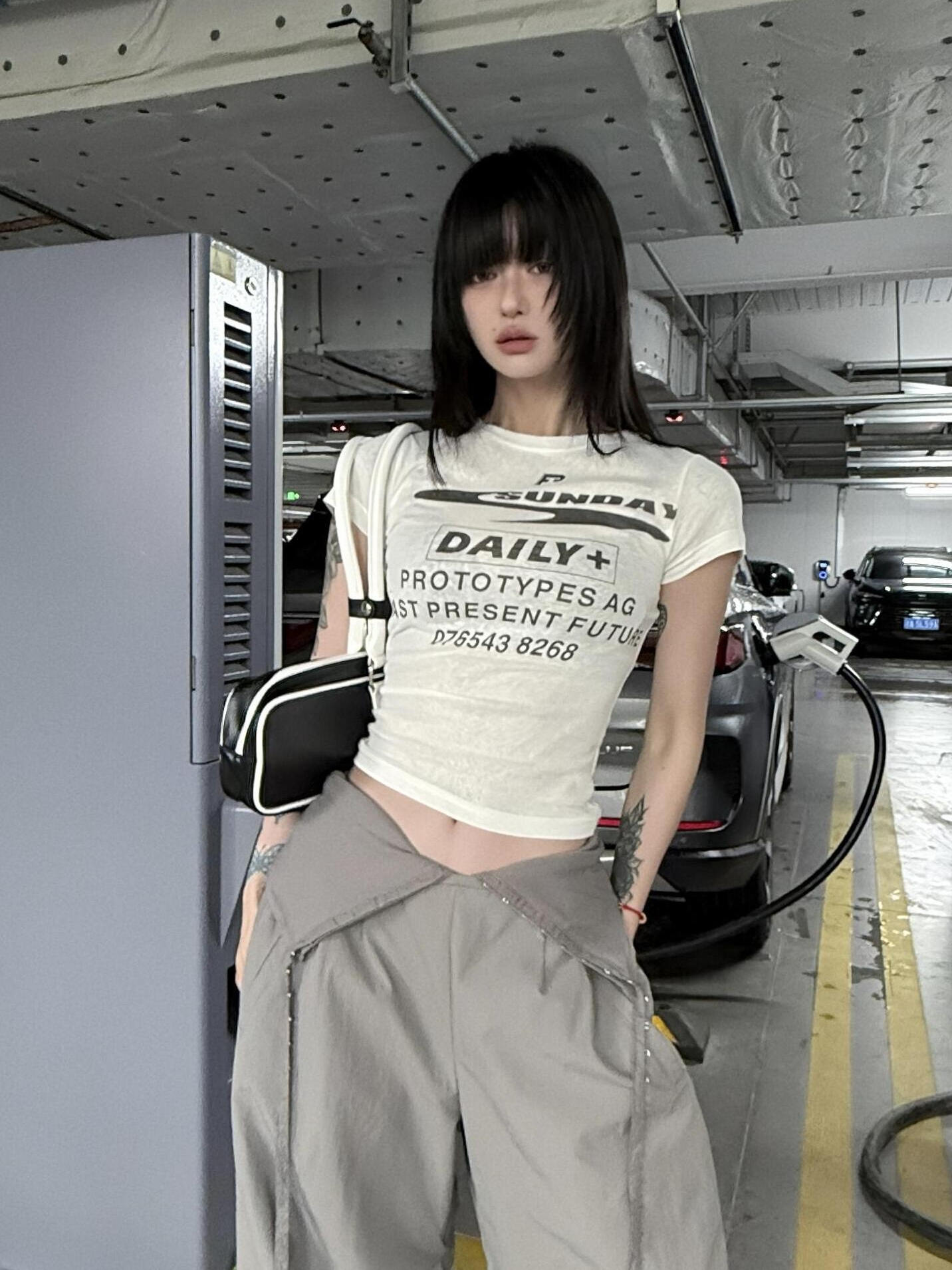 Korean Style Short Sleeve T-Shirt for Women, Slightly Sheer Bamboo Cotton, Sports Letter Print, Trendy Casual Top for Spicy Girls Korean Style Short Sleeve T-Shirt for Women, Slightly Sheer Bamboo Cotton, Sports Letter Print, Trendy Casual Top for Spicy Girls