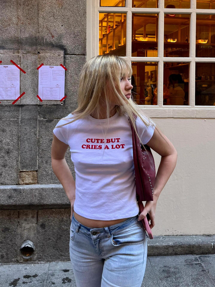 Korean Style Slim-Fit High-Stretch Cotton Short Sleeve T-Shirt for Women - Basic Sports Letter Design Korean Style Slim-Fit High-Stretch Cotton Short Sleeve T-Shirt for Women - Basic Sports Letter Design