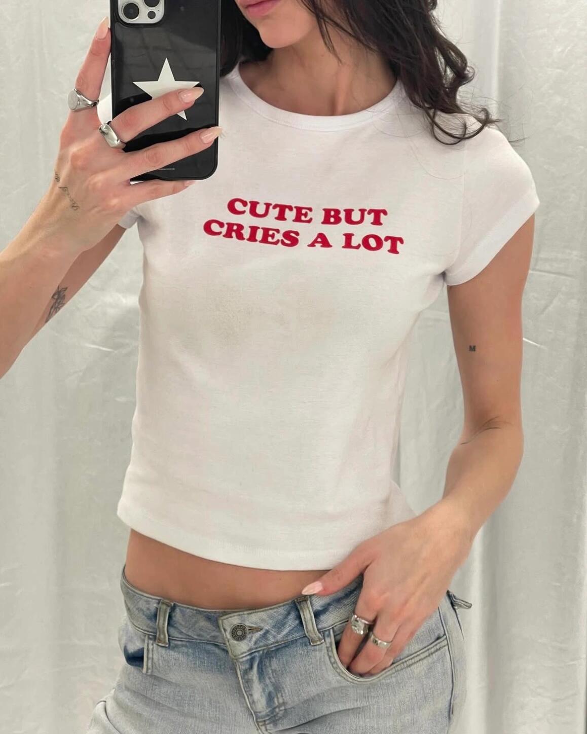 Korean Style Slim-Fit High-Stretch Cotton Short Sleeve T-Shirt for Women - Basic Sports Letter Design Korean Style Slim-Fit High-Stretch Cotton Short Sleeve T-Shirt for Women - Basic Sports Letter Design