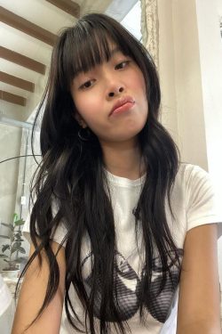 Korean Style Slim Fit Short Sleeve T-Shirt with Metal Cherry Print and High Stretch Cotton for Women