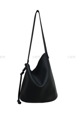 Korean Style Soft Leather Adjustable Underarm Crossbody Bucket Bag - Stylish Pull-Out Design, Trendy Niche Fashion Accessory