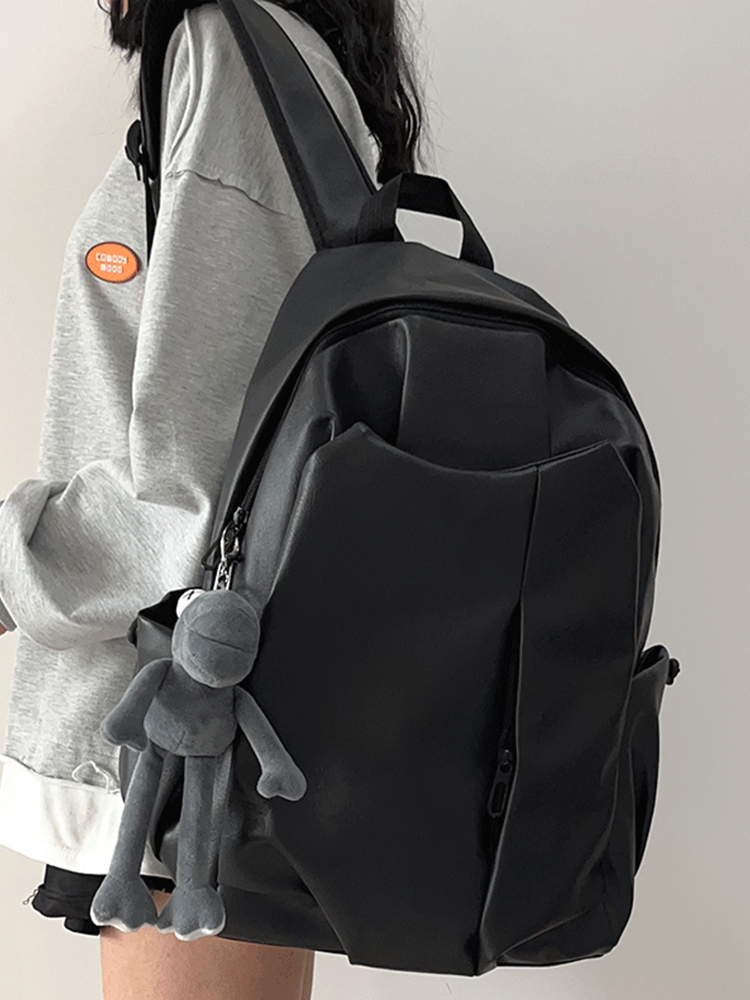 Korean-Style Soft Leather Laptop Backpack for Men & Women, Large Capacity Dual-Use High-End Student Book Bag Korean-Style Soft Leather Laptop Backpack for Men & Women, Large Capacity Dual-Use High-End Student Book Bag