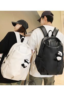 Korean-Style Soft Leather Laptop Backpack for Men & Women, Large Capacity Dual-Use High-End Student Book Bag