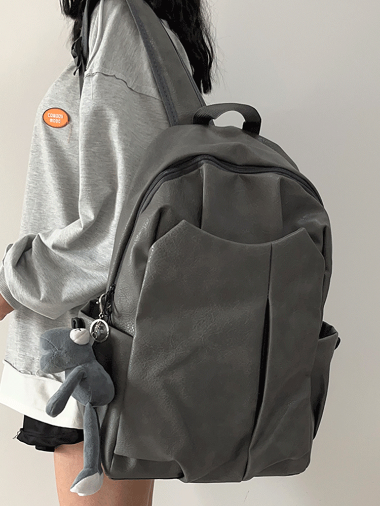 Korean-Style Soft Leather Laptop Backpack for Men & Women, Large Capacity Dual-Use High-End Student Book Bag Korean-Style Soft Leather Laptop Backpack for Men & Women, Large Capacity Dual-Use High-End Student Book Bag