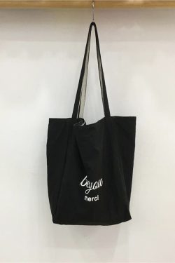 Korean-Style Striped Canvas Tote Bag - Small Double-Sided Two-Way Shoulder Bag for Summer Casual Student Use