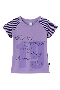 Korean Style Striped T-shirt for Women - Summer Spliced Raglan Sleeve Short Sleeve Top, Trendy Niche Fashion