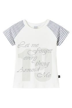 Korean Style Striped T-shirt for Women - Summer Spliced Raglan Sleeve Short Sleeve Top, Trendy Niche Fashion